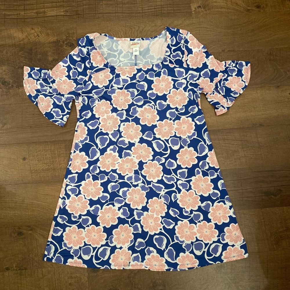 Ruby Rd. Floral Mini Dress Flutter Sleeve Coastal Boho Resortwear EUC Women’s M